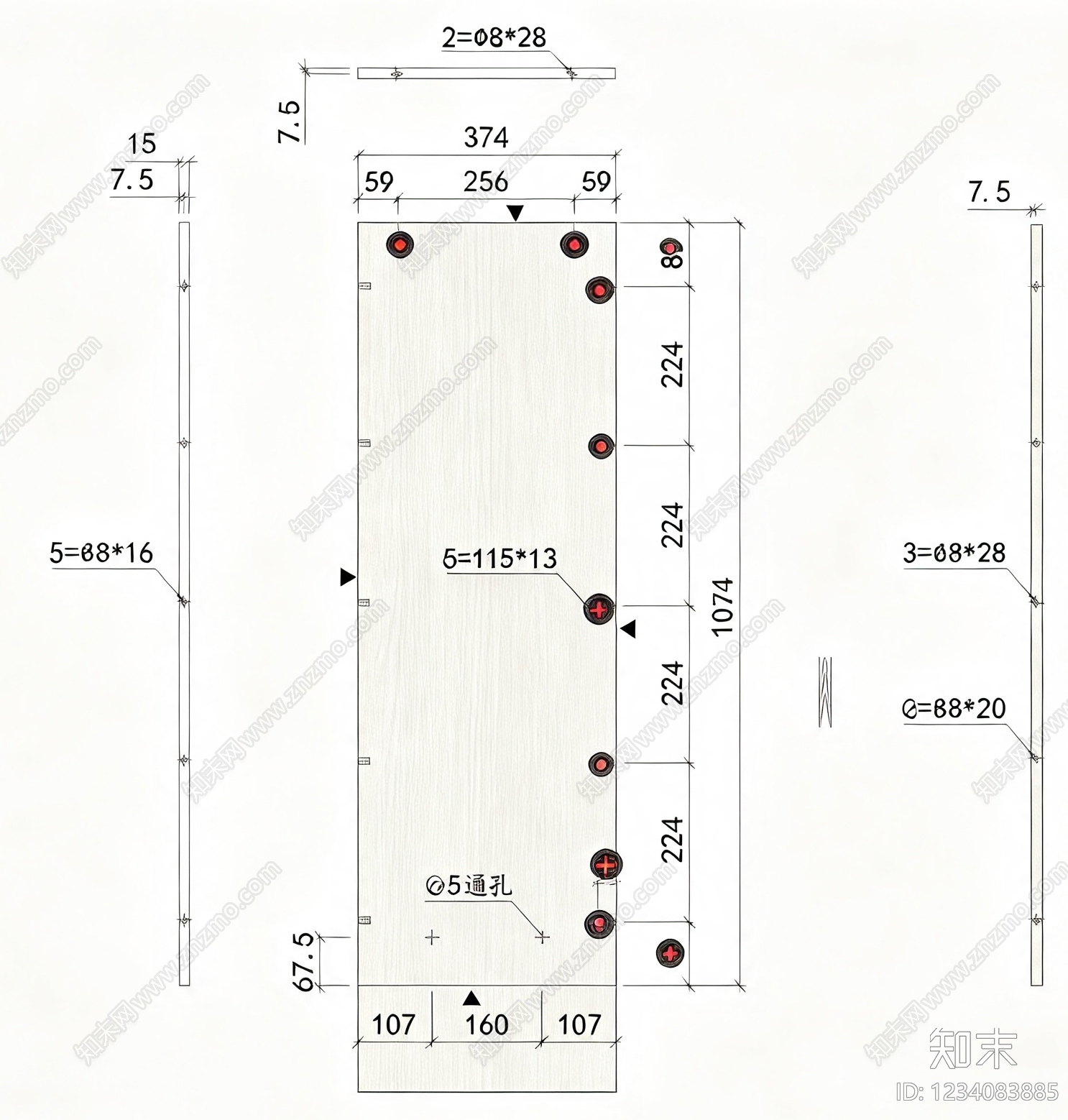 柜子cad施工图下载【ID:1234083885】