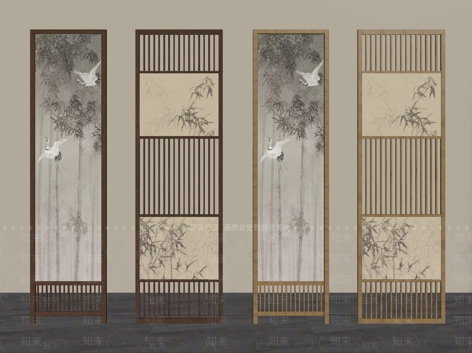 新中式隔断SU模型下载【ID:1234084457】