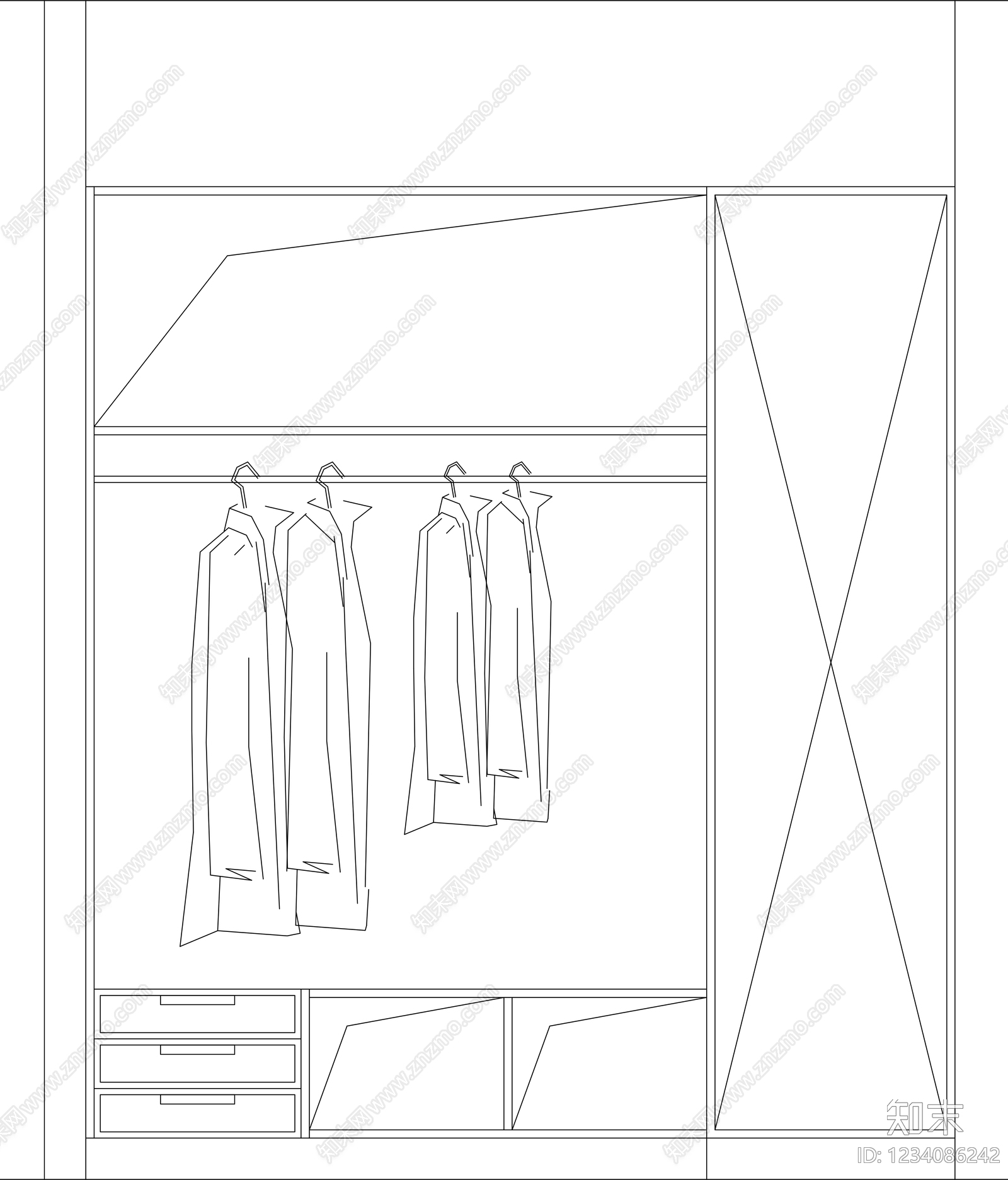 柜子cad施工图下载【ID:1234086242】