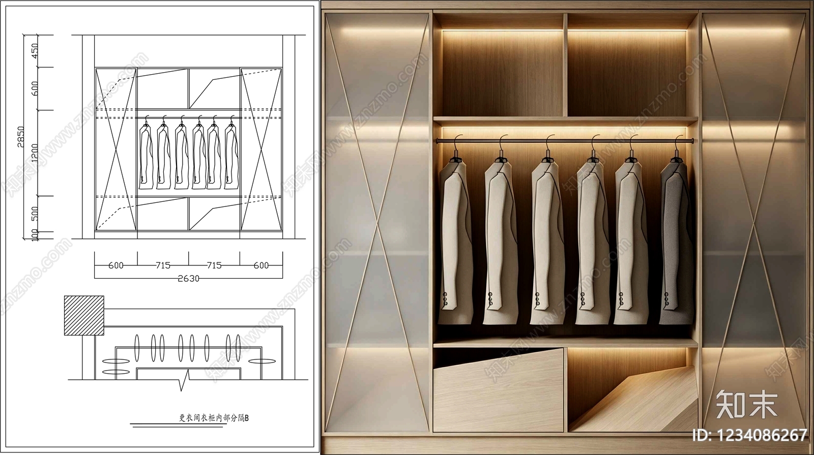 柜子cad施工图下载【ID:1234086267】