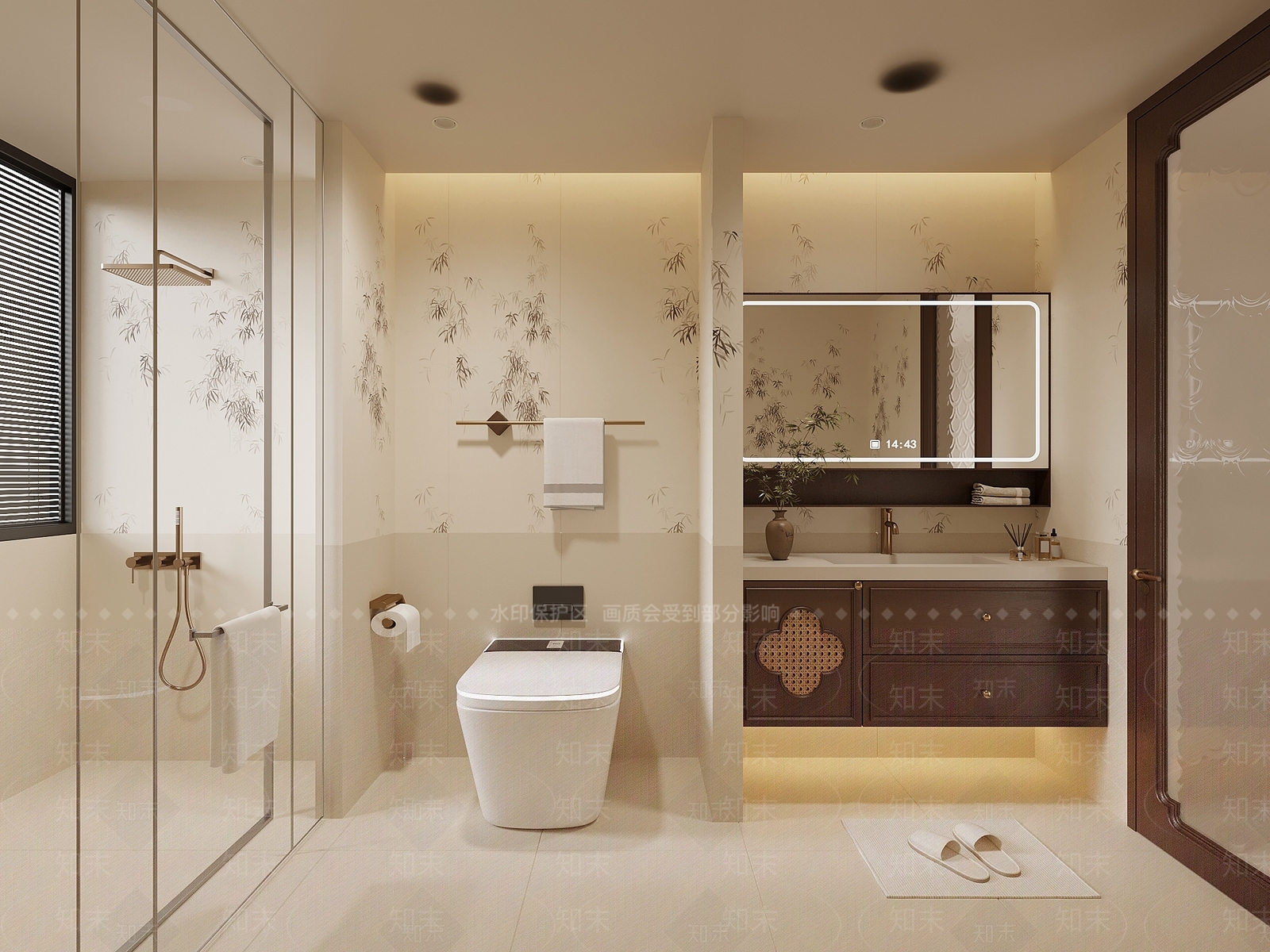 新中式卫生间SU模型下载【ID:1234086745】