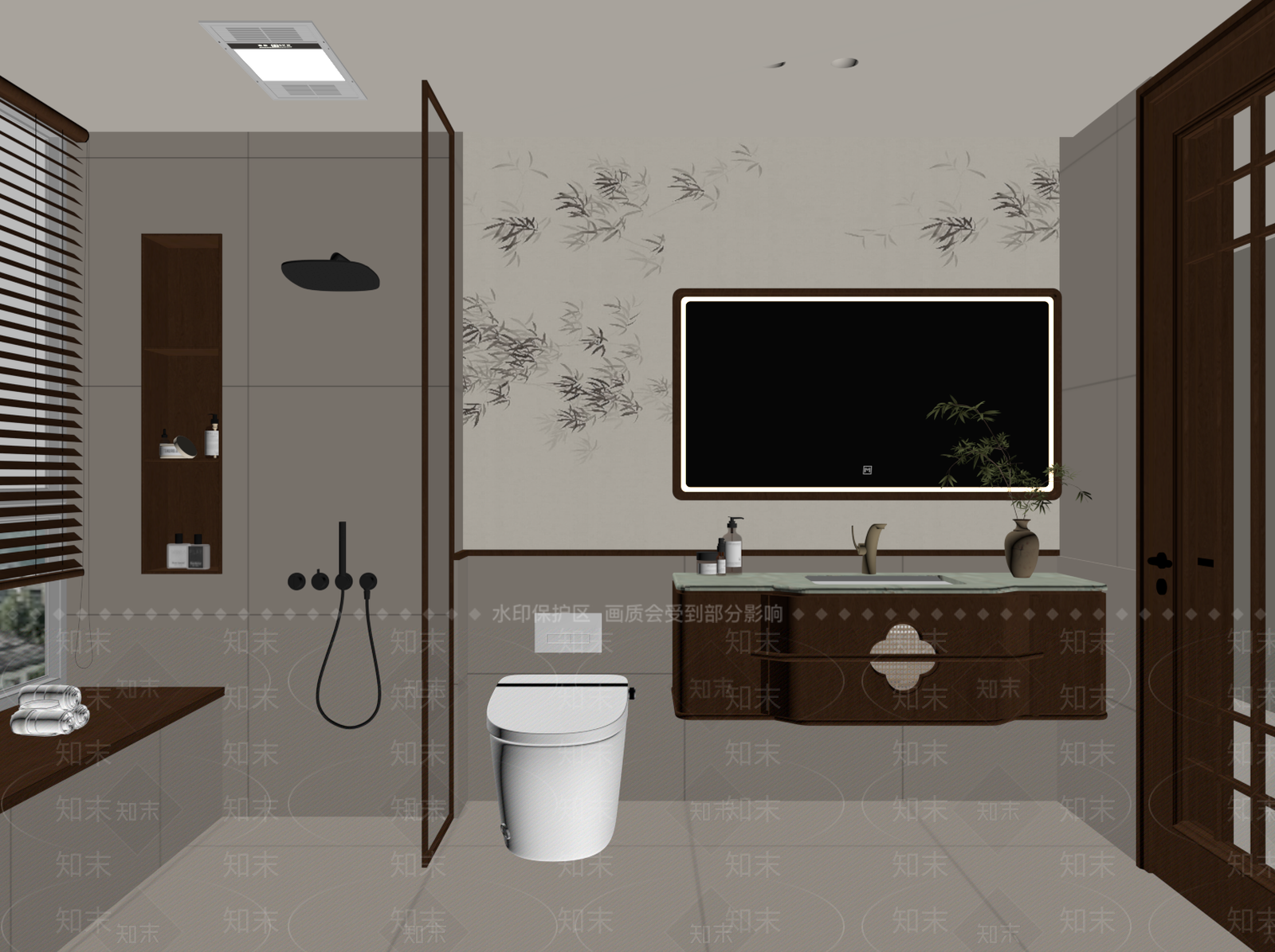 新中式卫生间3D模型下载【ID:1234086899】