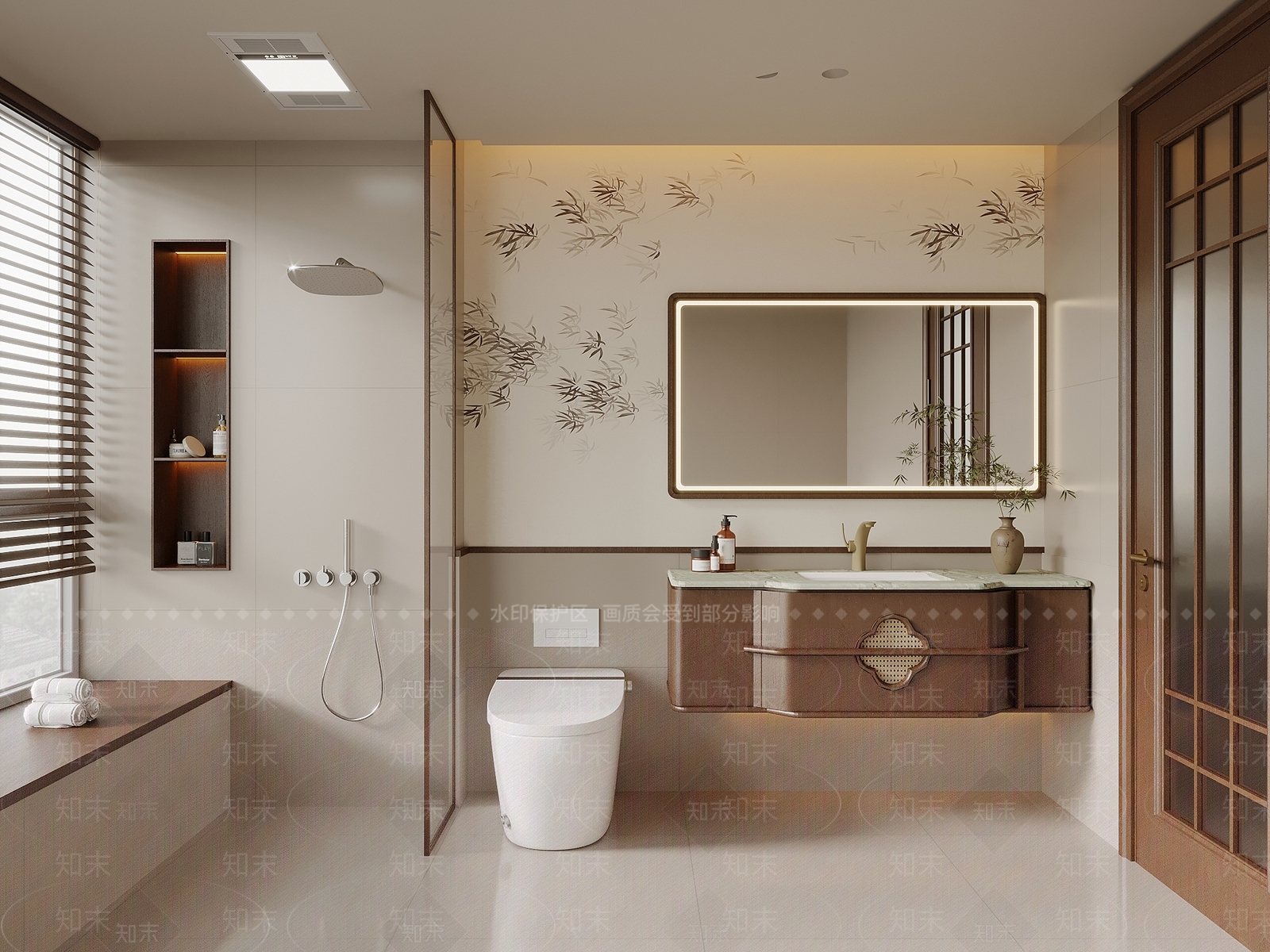 新中式卫生间3D模型下载【ID:1234086899】