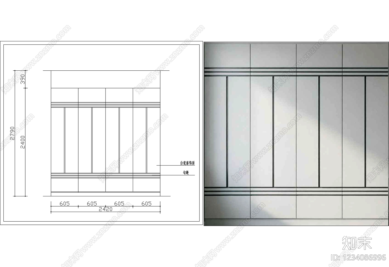 柜子cad施工图下载【ID:1234086996】