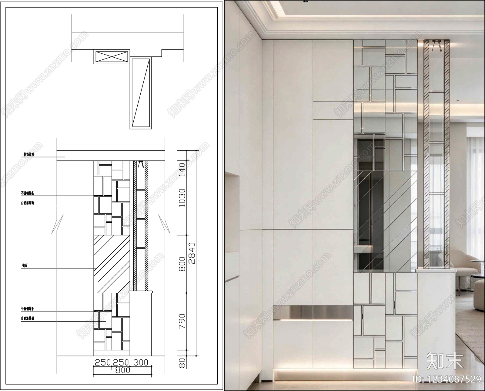 柜子cad施工图下载【ID:1234087529】