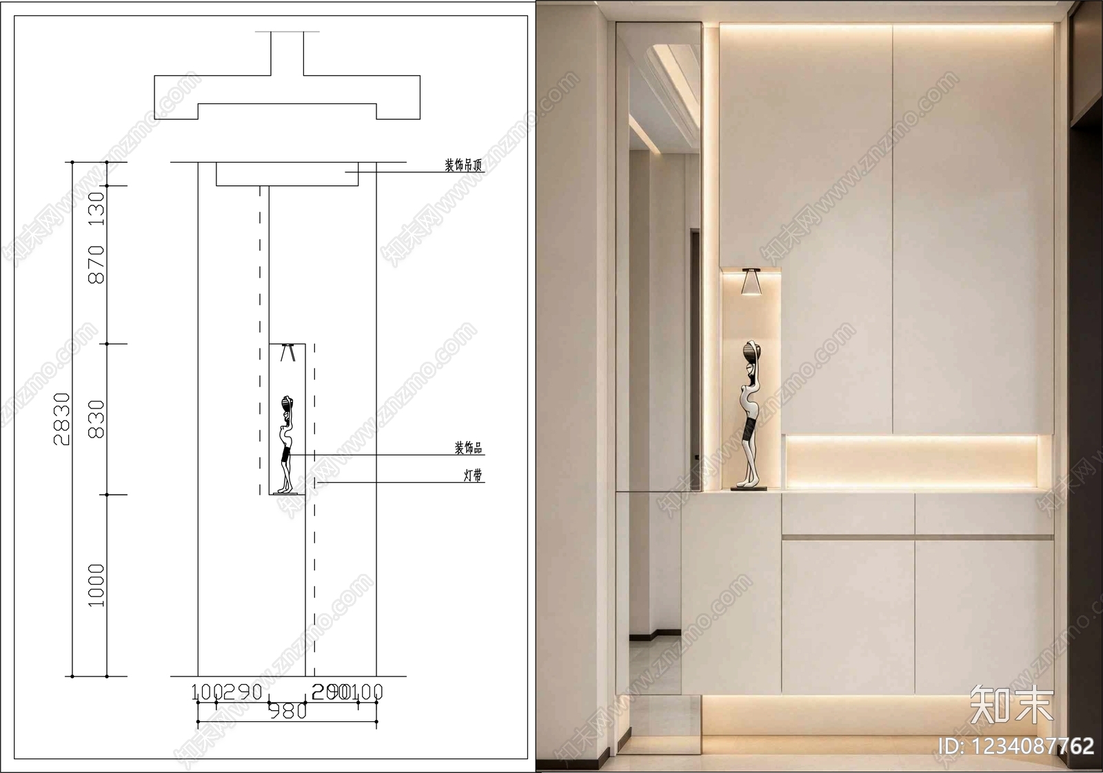 柜子cad施工图下载【ID:1234087762】