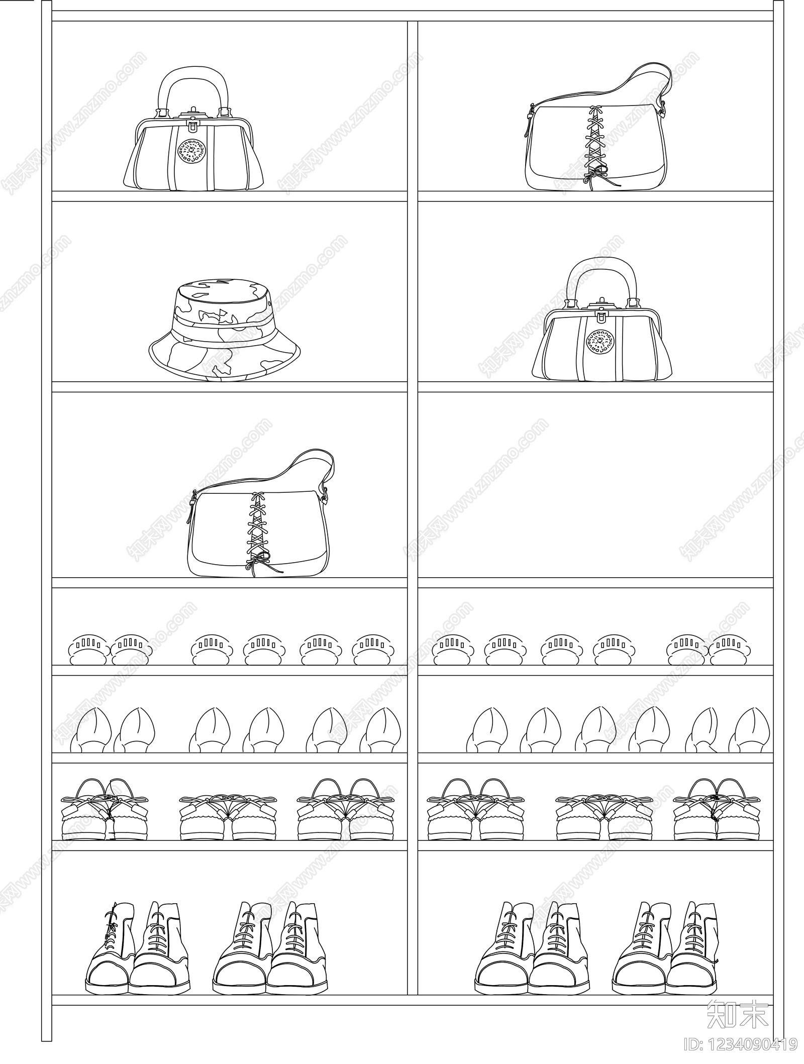 柜子cad施工图下载【ID:1234090419】