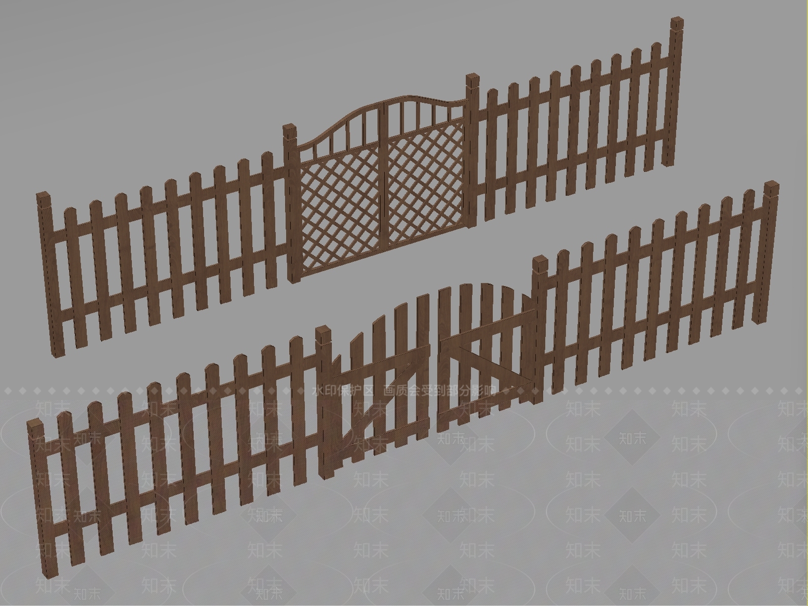 原木风栏杆3D模型下载【ID:1234092233】