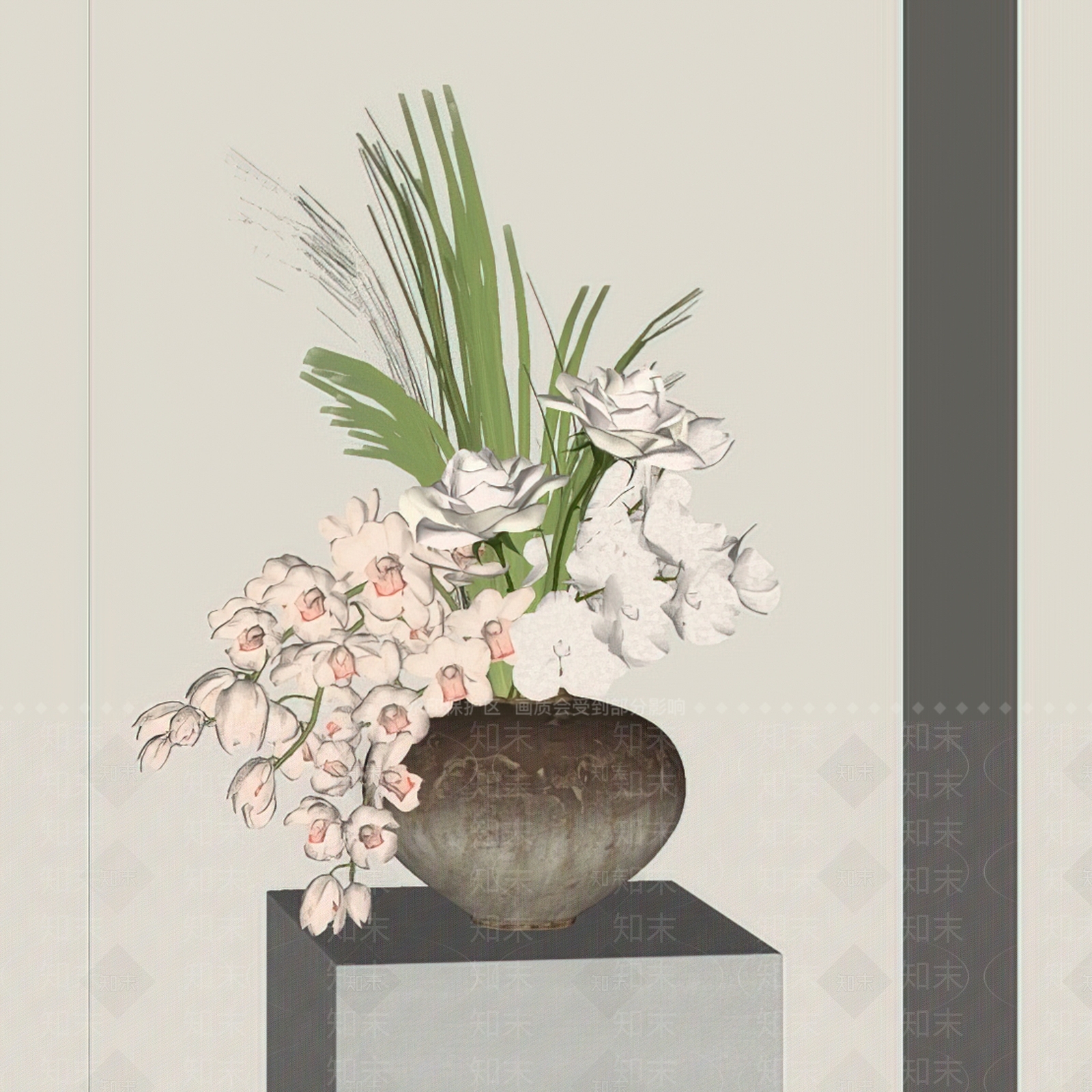 侘寂花艺SU模型下载【ID:1234096407】