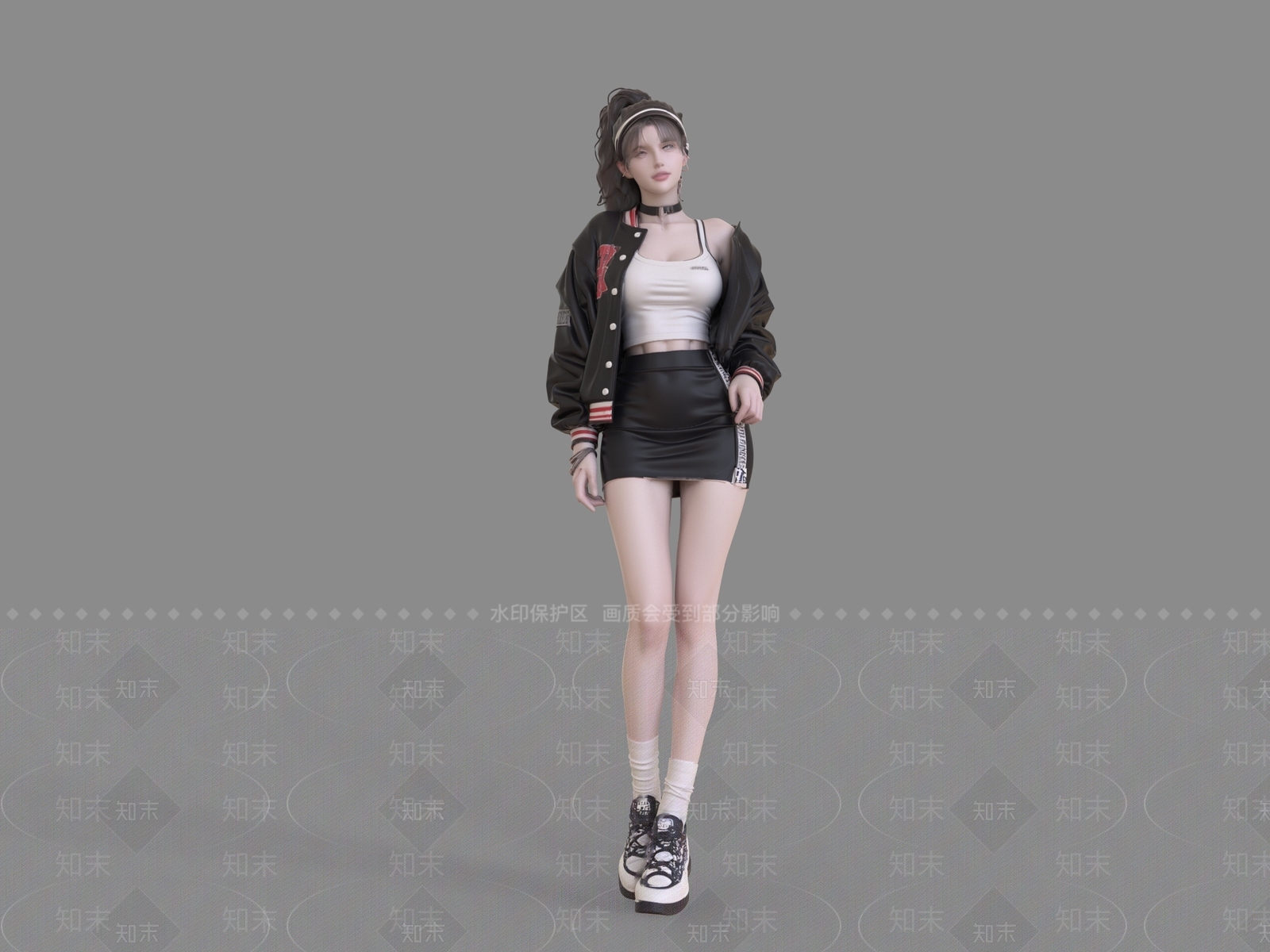 女人3D模型渲染效果图