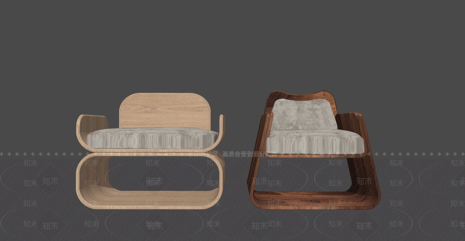 北欧休闲椅SU模型下载【ID:1234103615】