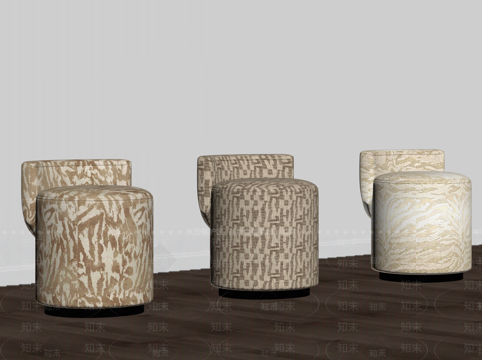 轻奢沙发凳3D模型下载【ID:1234100064】