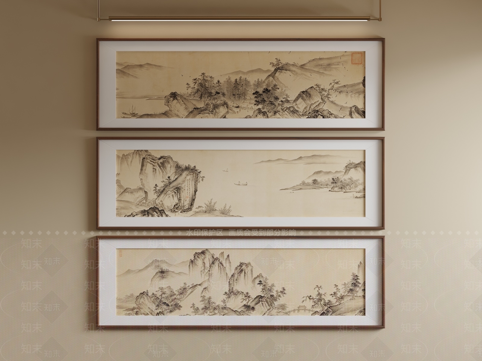 新中式宋式挂画3D模型下载【ID:1234100433】