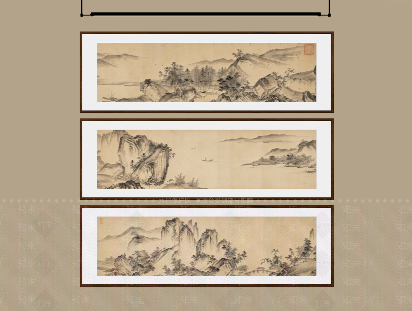 新中式宋式挂画3D模型下载【ID:1234100433】