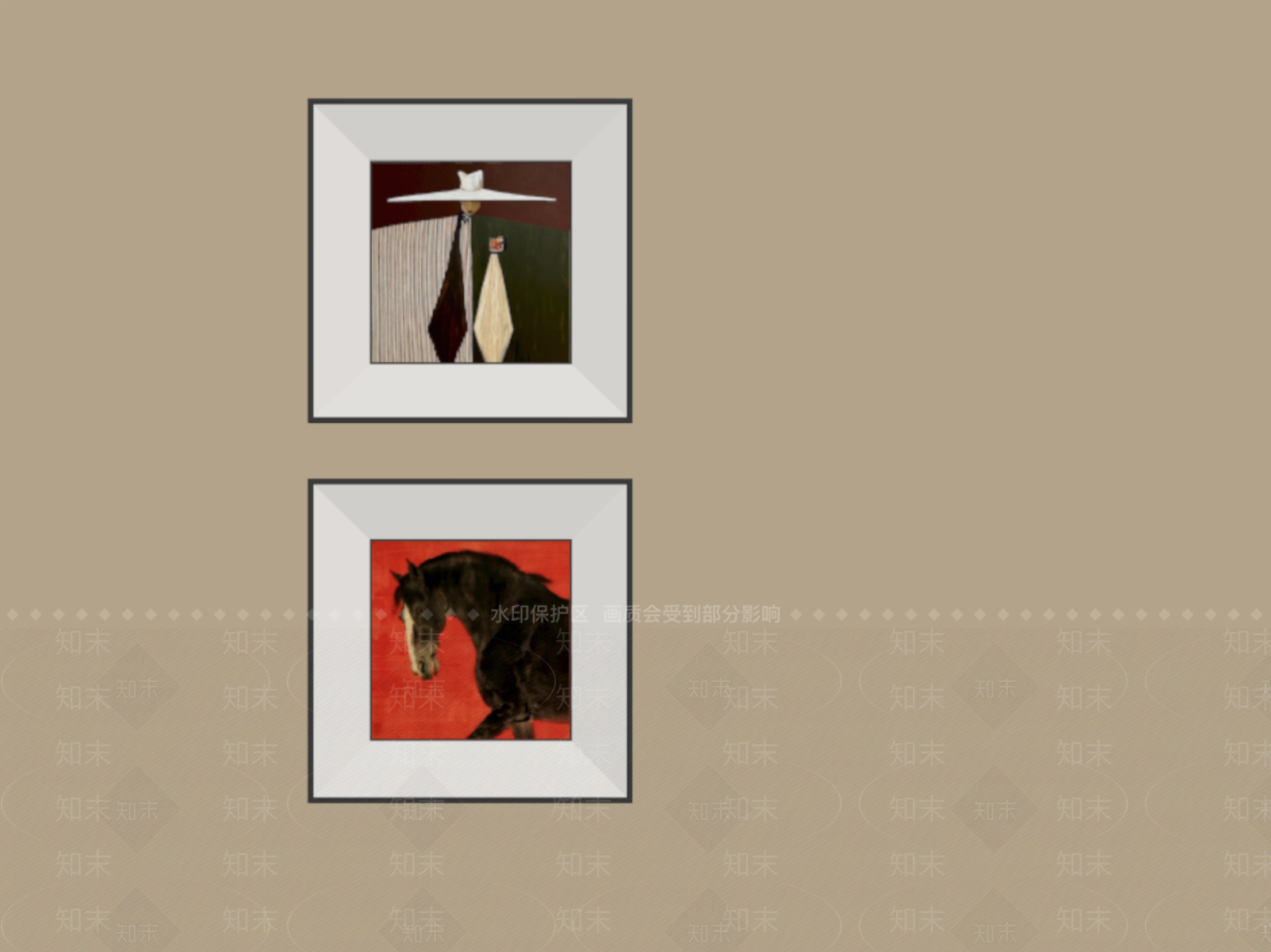 现代简约挂画组合SU模型下载【ID:1234106542】