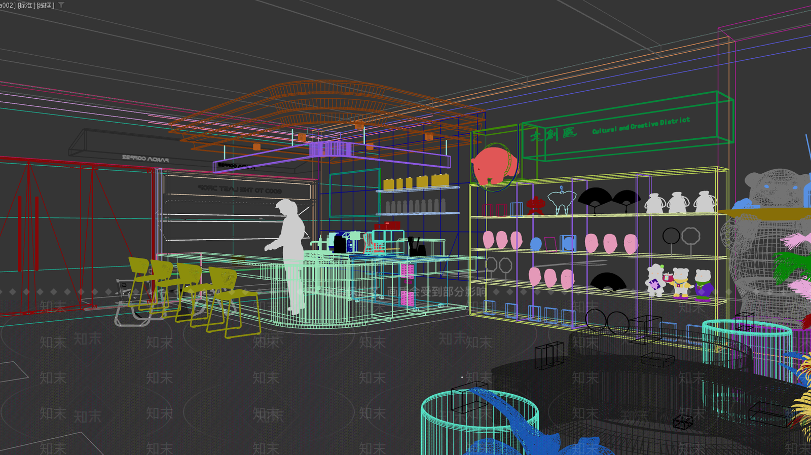 原木风咖啡厅3D模型下载【ID:1234108604】