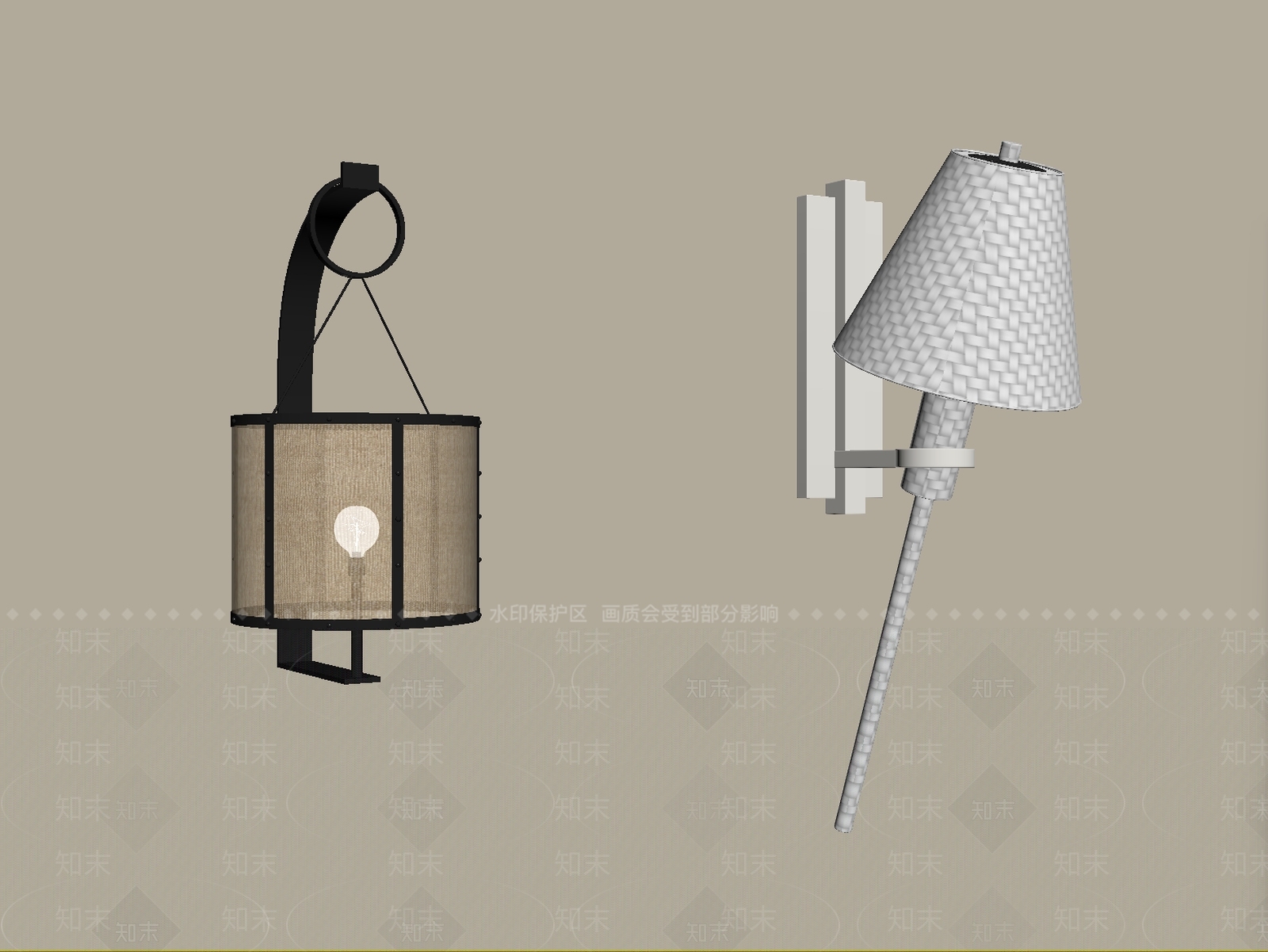 现代简约墙面壁灯SU模型下载【ID:1234108352】