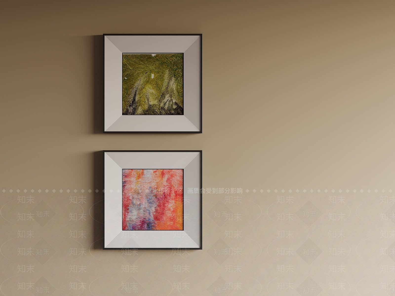 极简挂画组合SU模型下载【ID:1234108923】