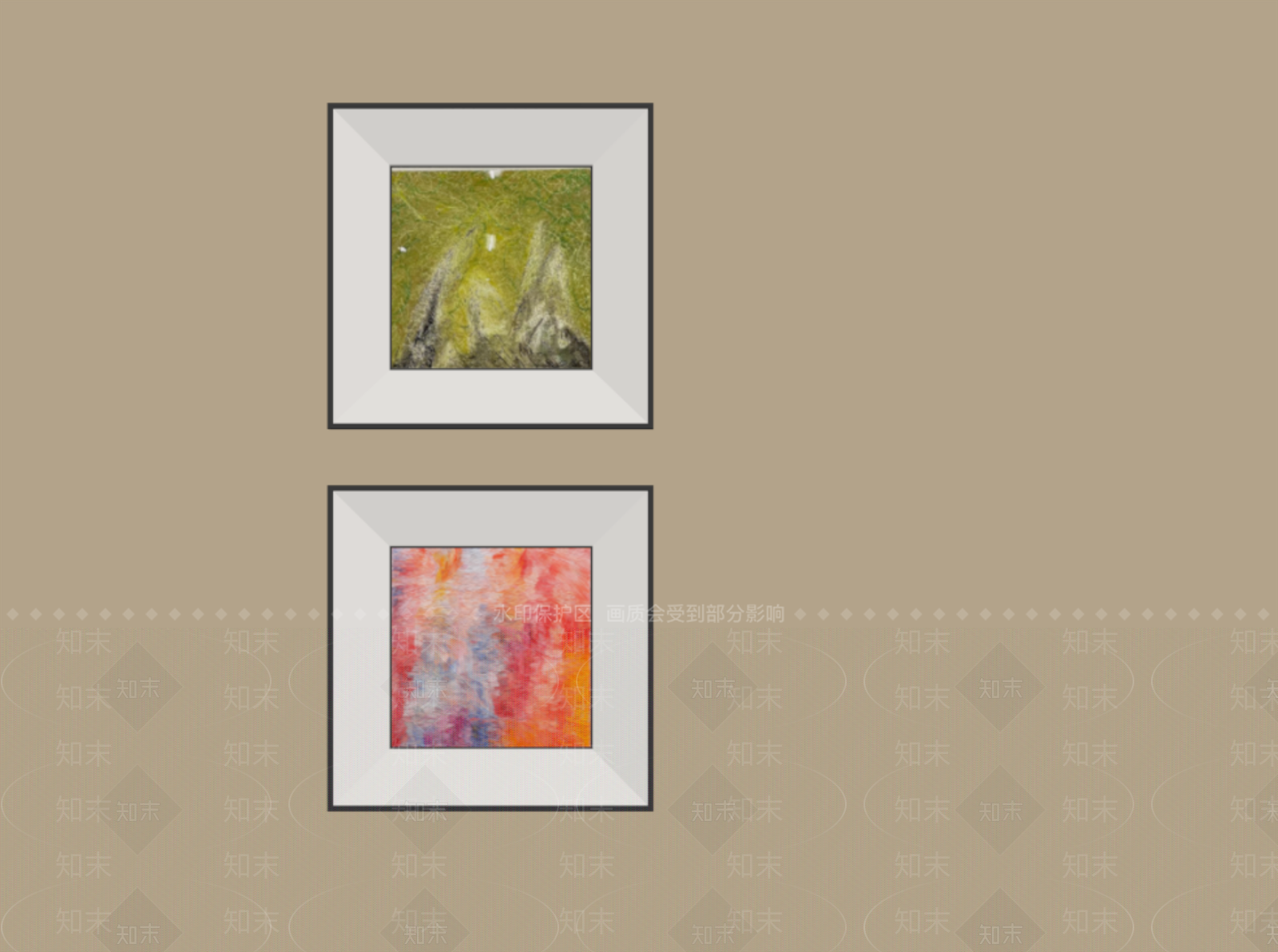 极简挂画组合SU模型下载【ID:1234108923】