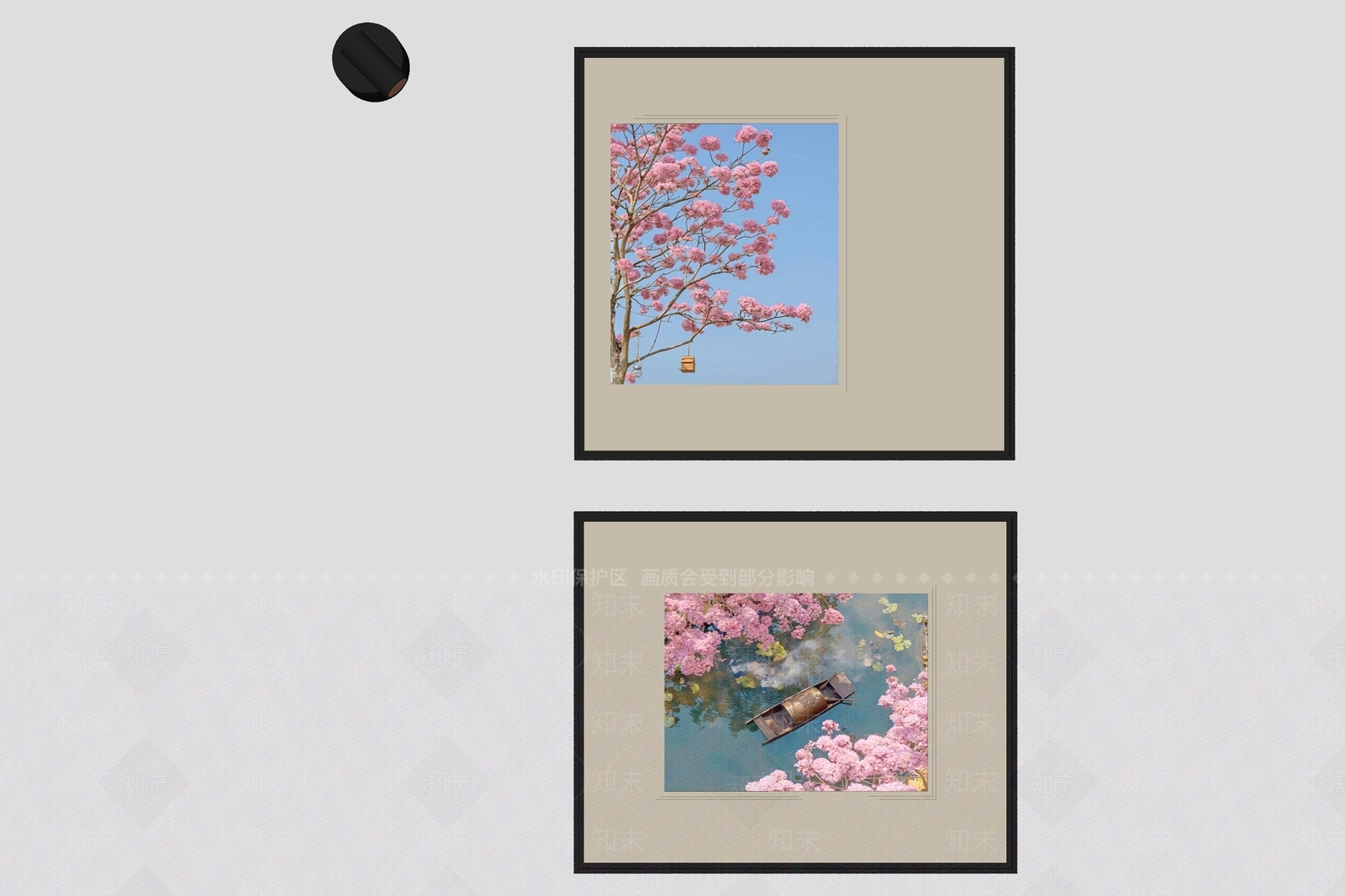 现代简约山水画3D模型下载【ID:1234110630】