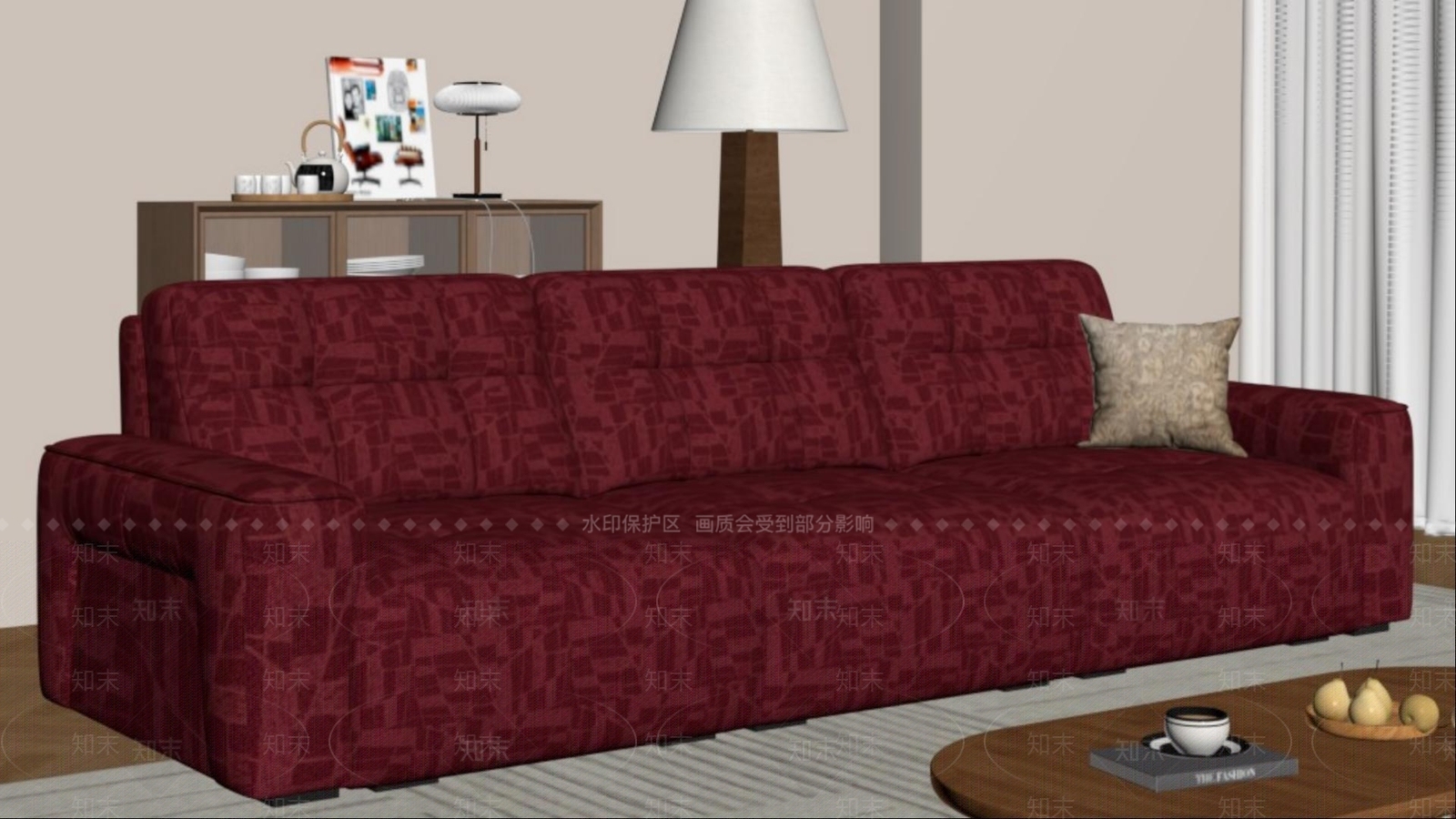 中古风多人沙发3D模型下载【ID:1234110888】