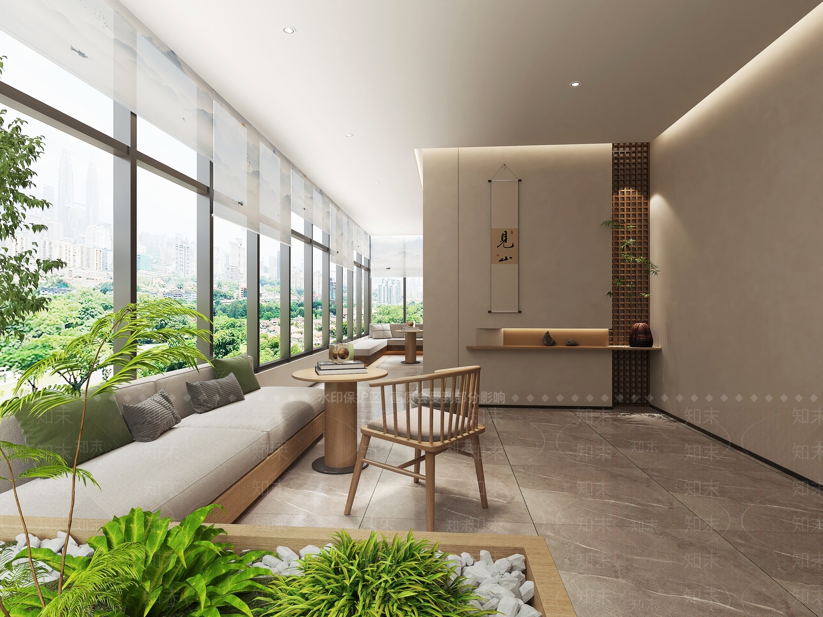 新中式休息区3D模型下载【ID:1234112073】