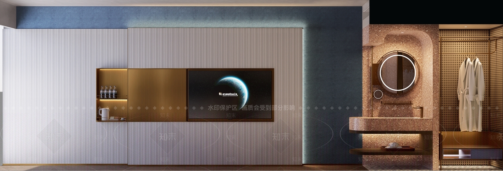 现代酒店客房SU模型下载【ID:1234112142】