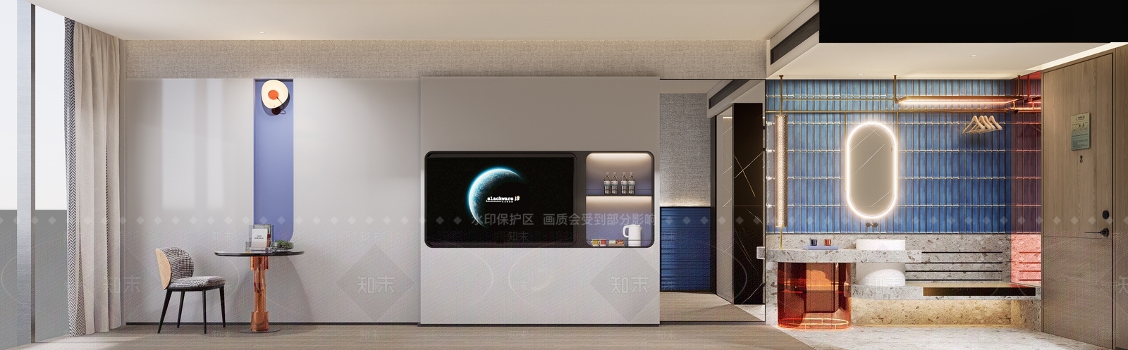 现代酒店客房SU模型下载【ID:1234112955】