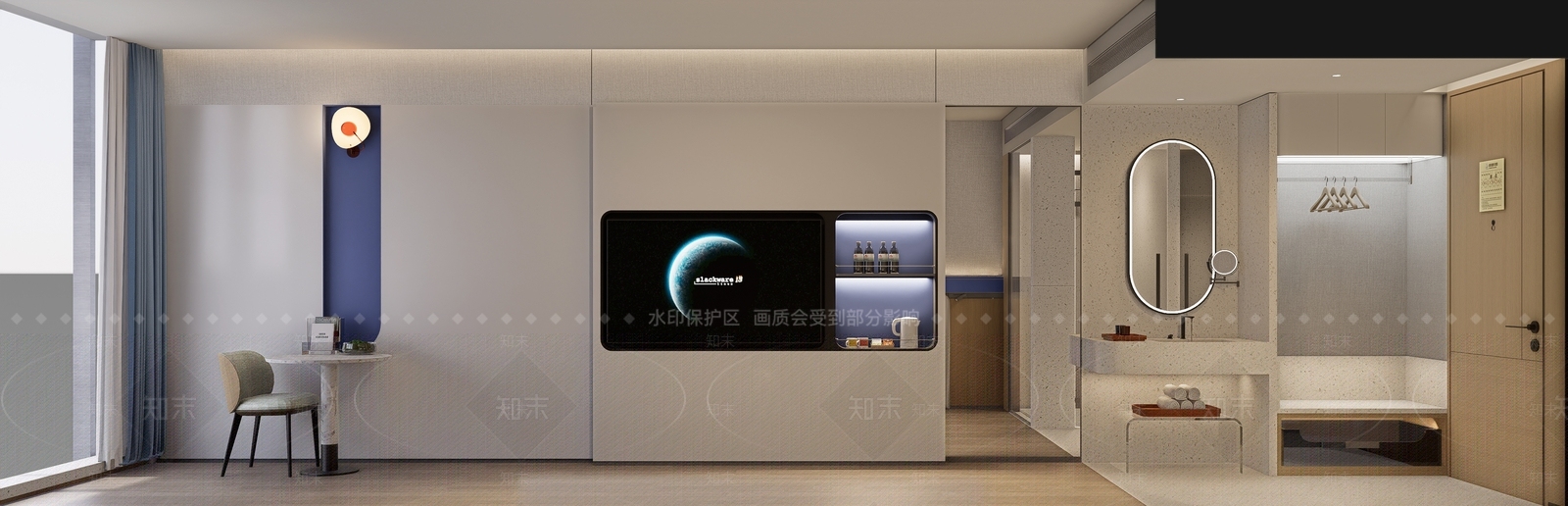 现代简约酒店客房SU模型下载【ID:1234113328】