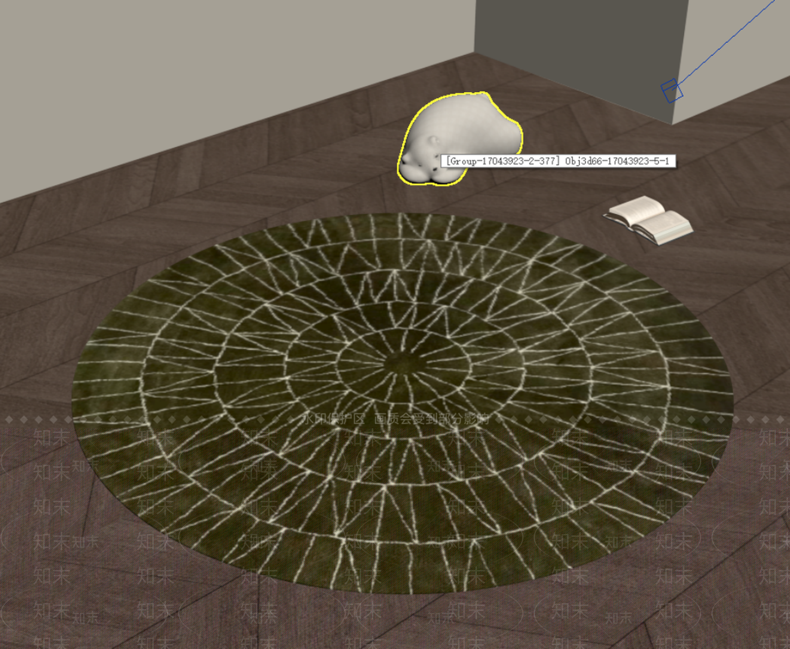 现代简约圆形地毯3D模型下载【ID:1234115439】
