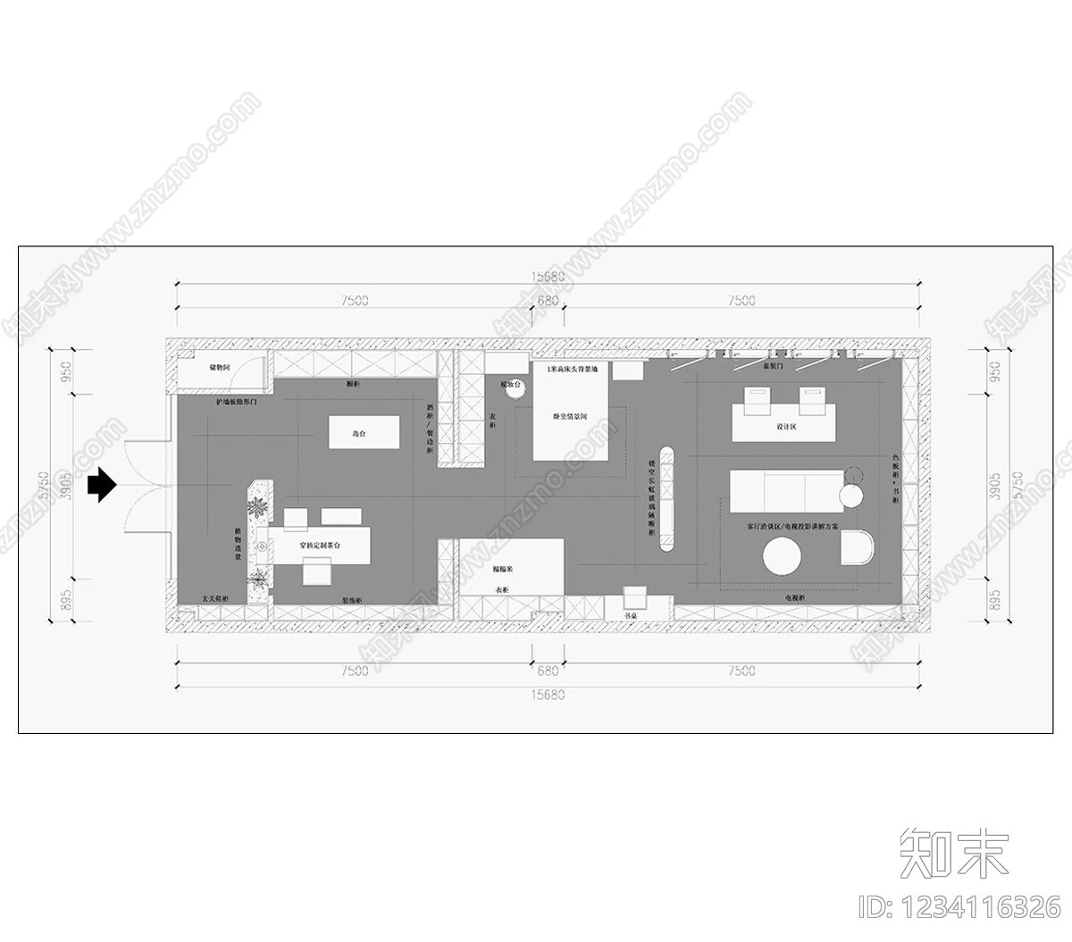 家具展厅cad施工图下载【ID:1234116326】