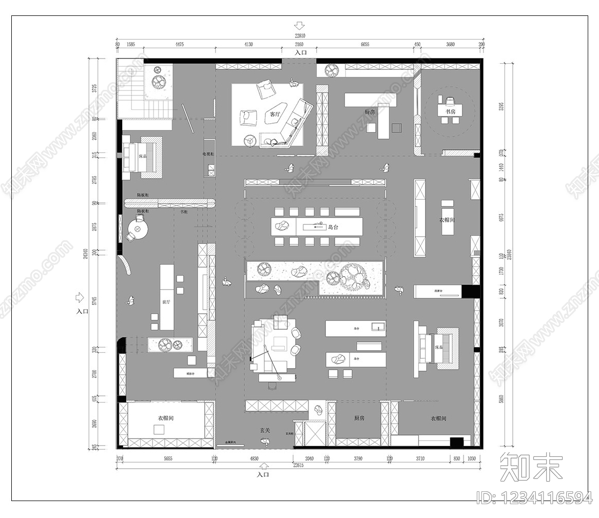 家具展厅cad施工图下载【ID:1234116594】