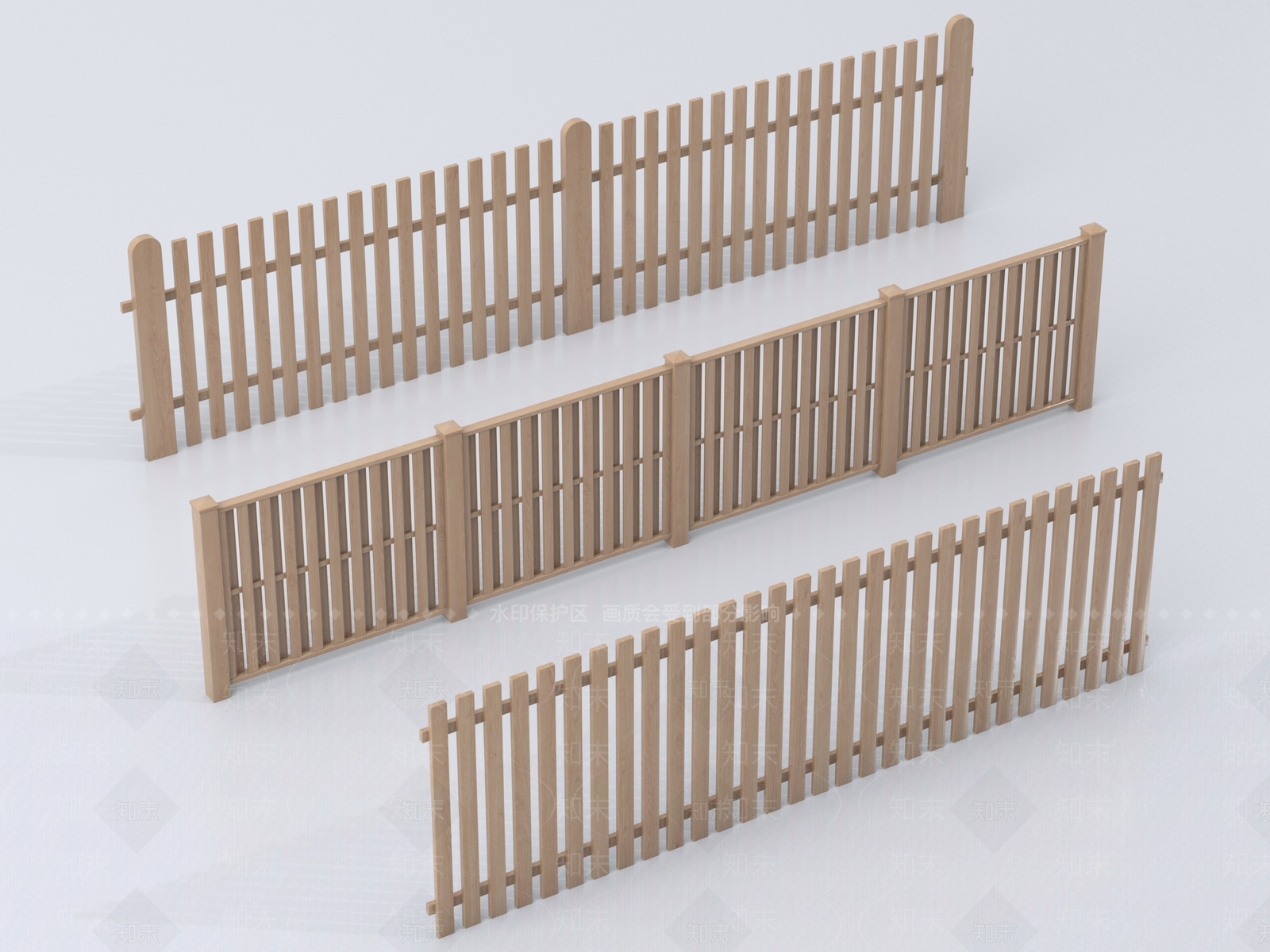 原木风栏杆3D模型下载【ID:1234116762】