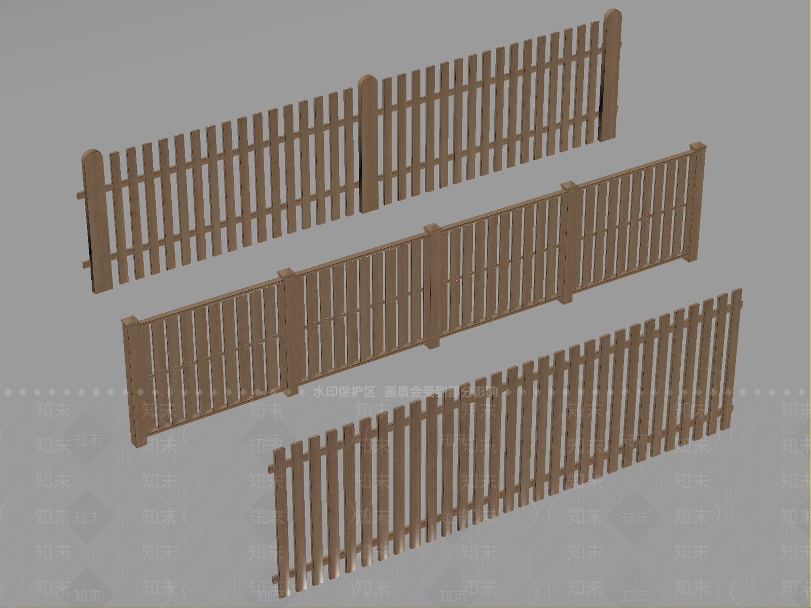 原木风栏杆3D模型下载【ID:1234116762】