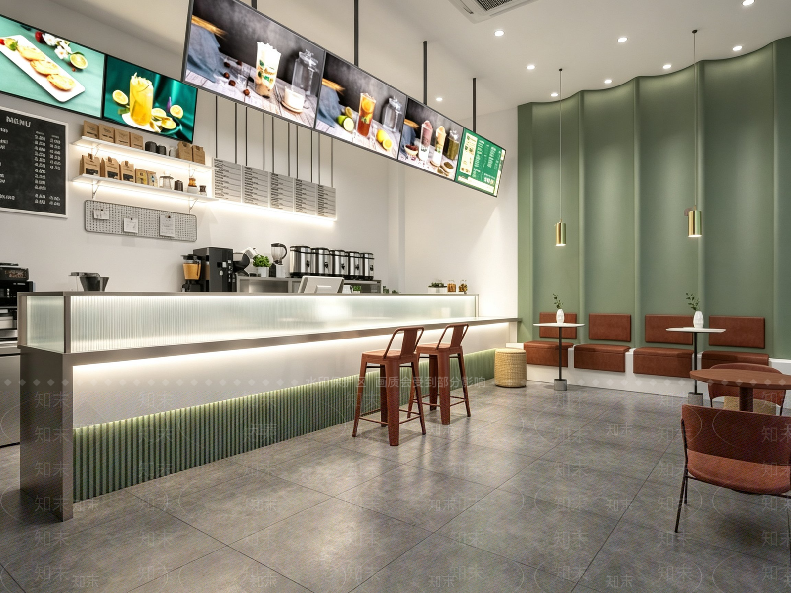 现代简约奶茶店3D模型下载【ID:1234118548】