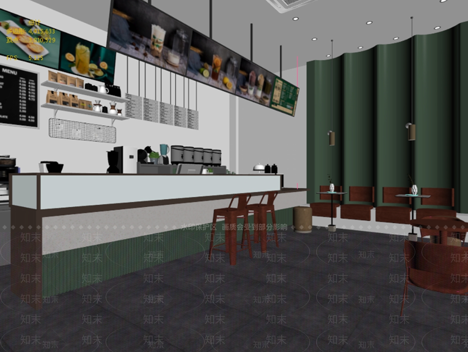 现代简约奶茶店3D模型下载【ID:1234118548】