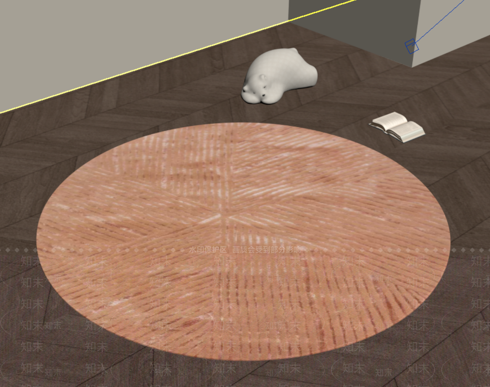 现代简约圆形地毯3D模型下载【ID:1234118618】