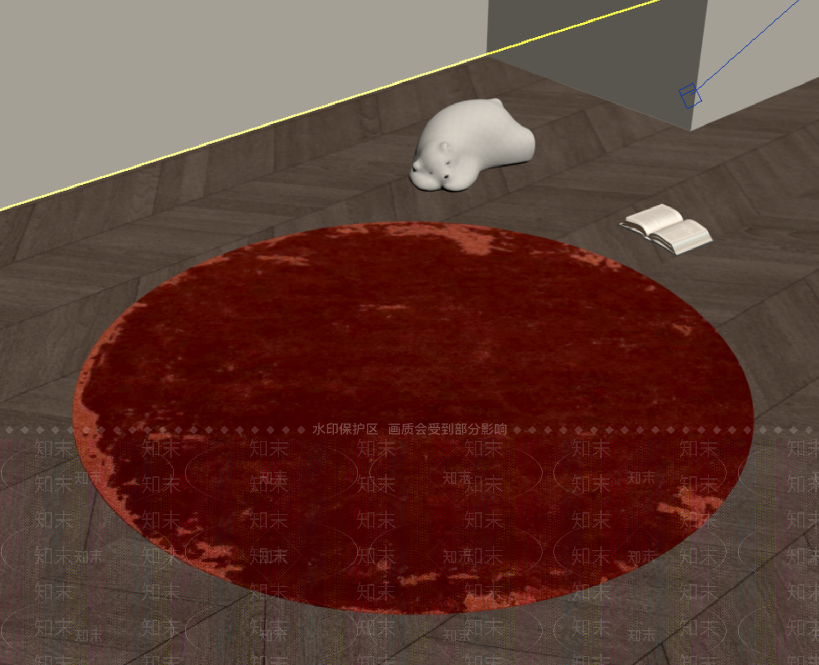 现代简约圆形地毯3D模型下载【ID:1234118865】