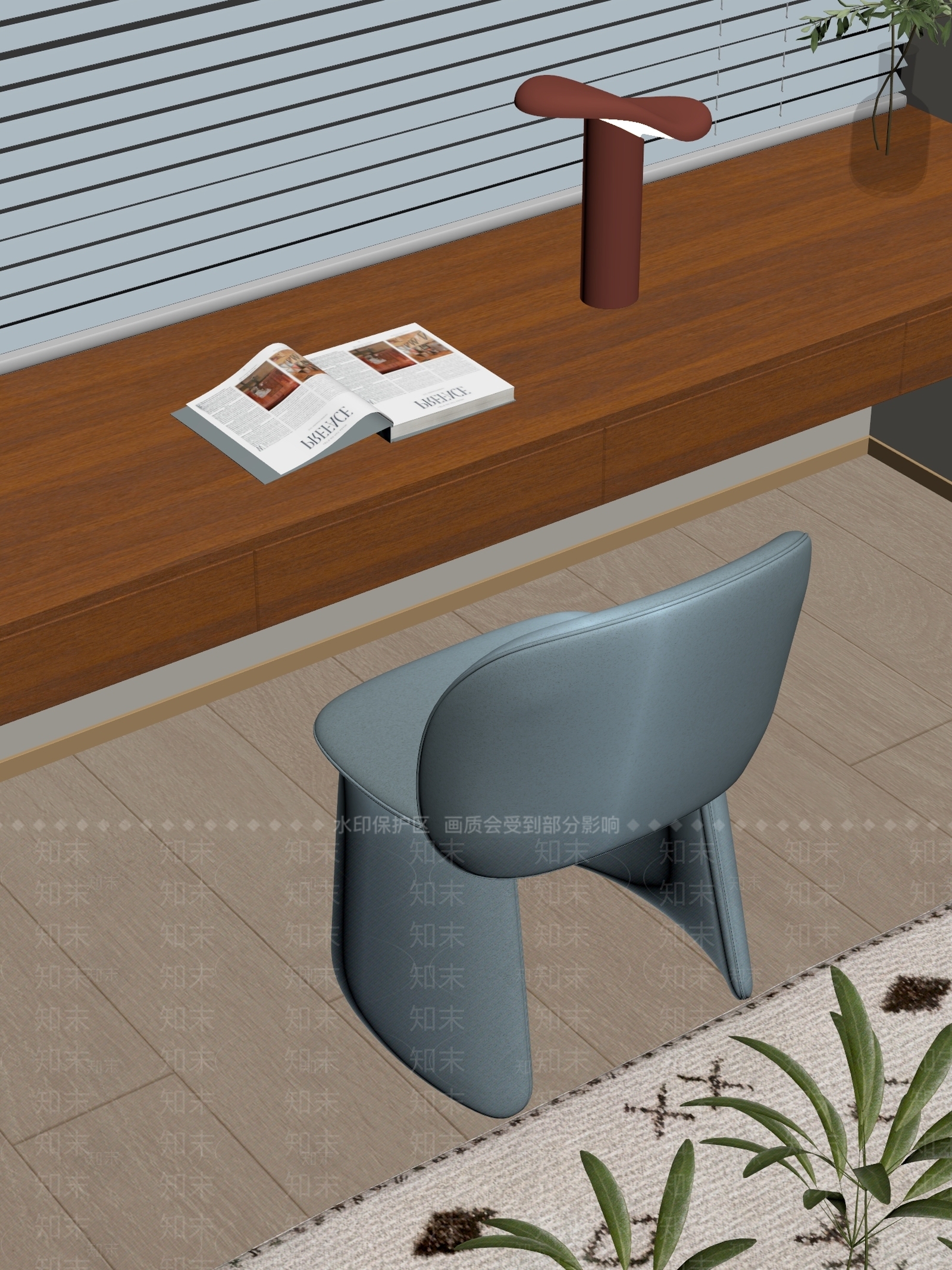 中古风书桌椅3D模型下载【ID:1234120411】