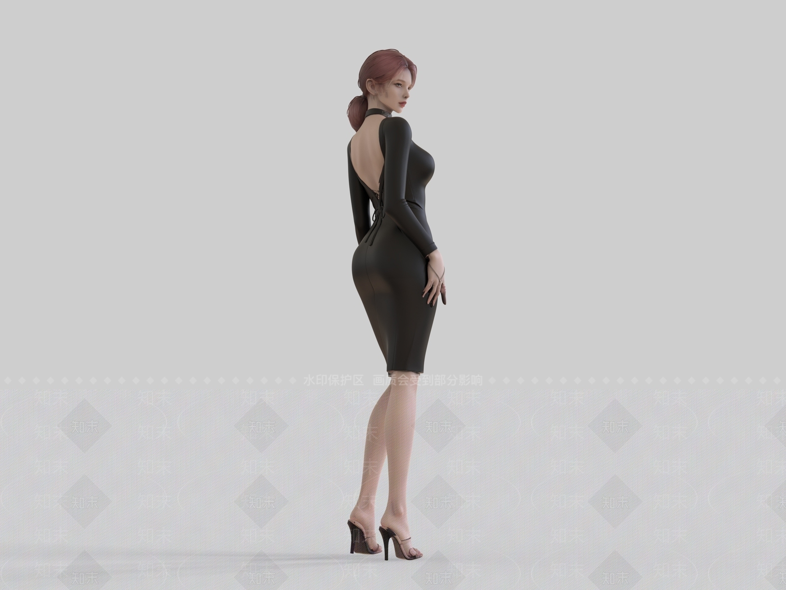 女人3D模型渲染效果图