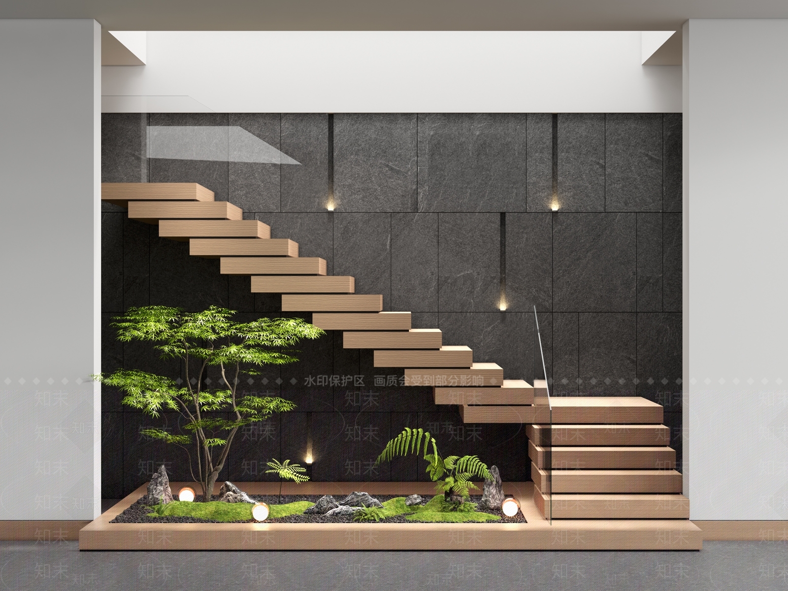 禅意楼梯间3D模型下载【ID:1234122680】