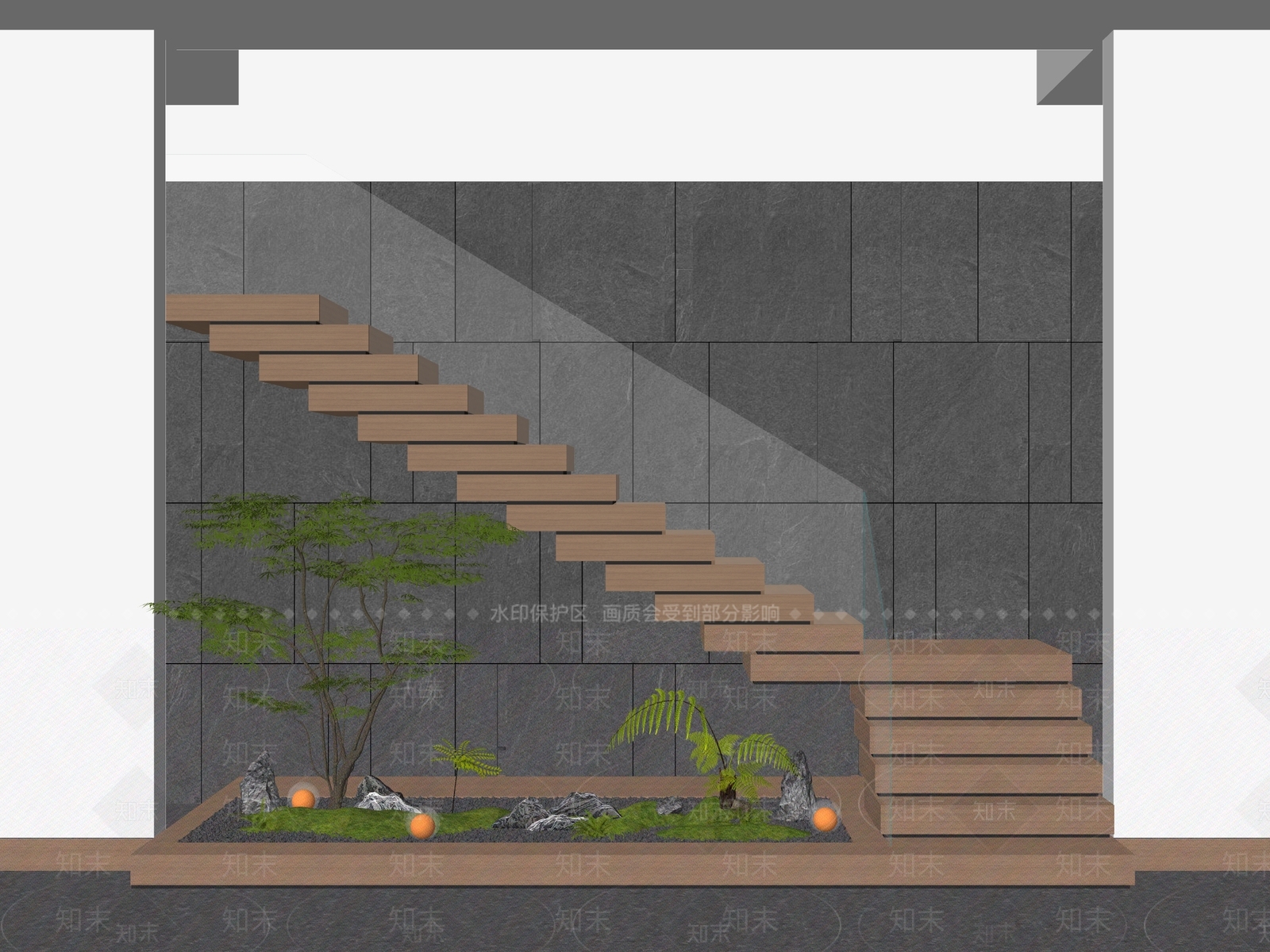 禅意楼梯间3D模型下载【ID:1234122680】