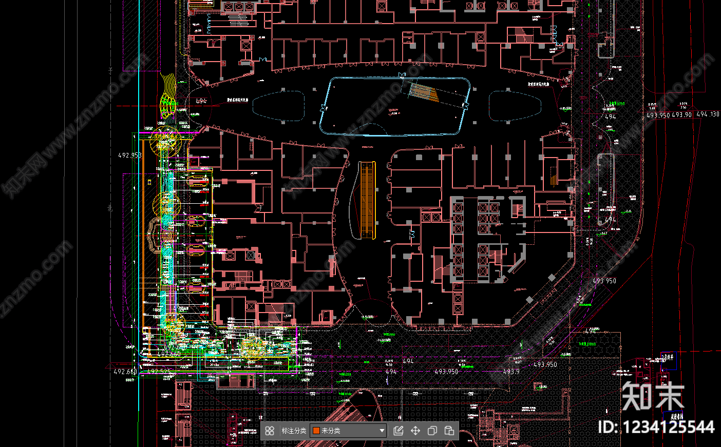 示范区景观cad施工图下载【ID:1234125544】