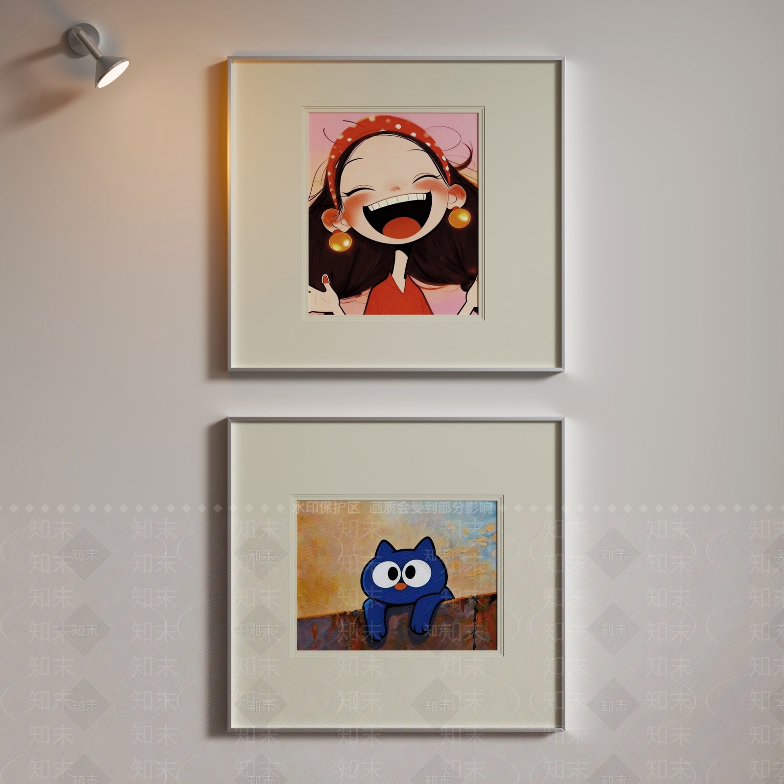 现代简约挂画组合SU模型下载【ID:1234126764】