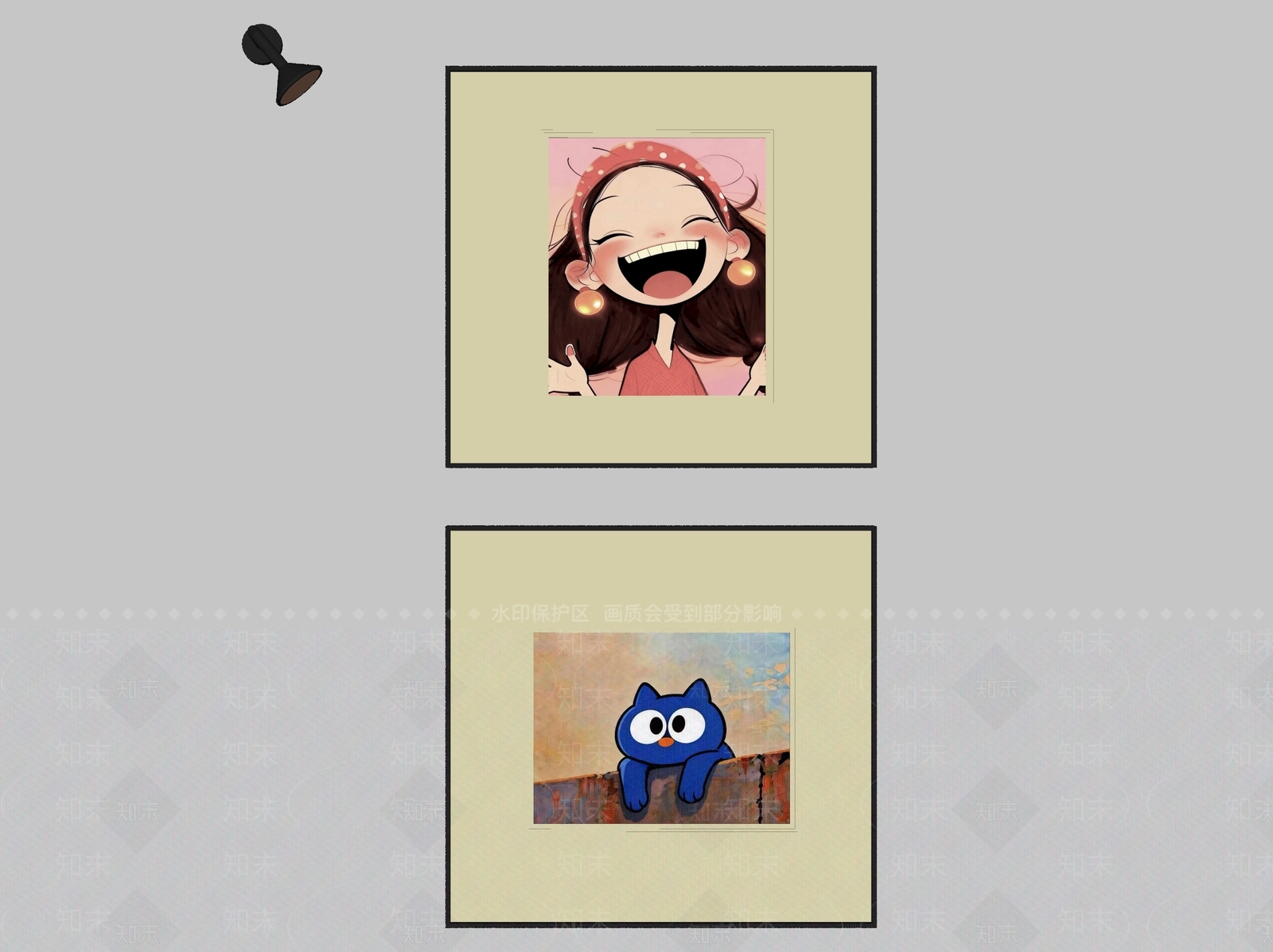 现代简约挂画组合SU模型下载【ID:1234126764】