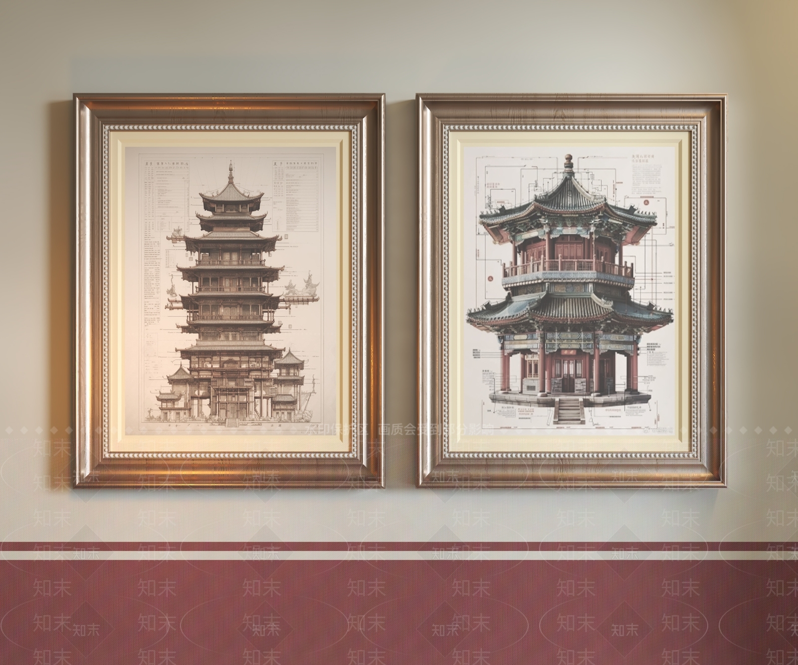 新中式画框SU模型下载【ID:1234127134】