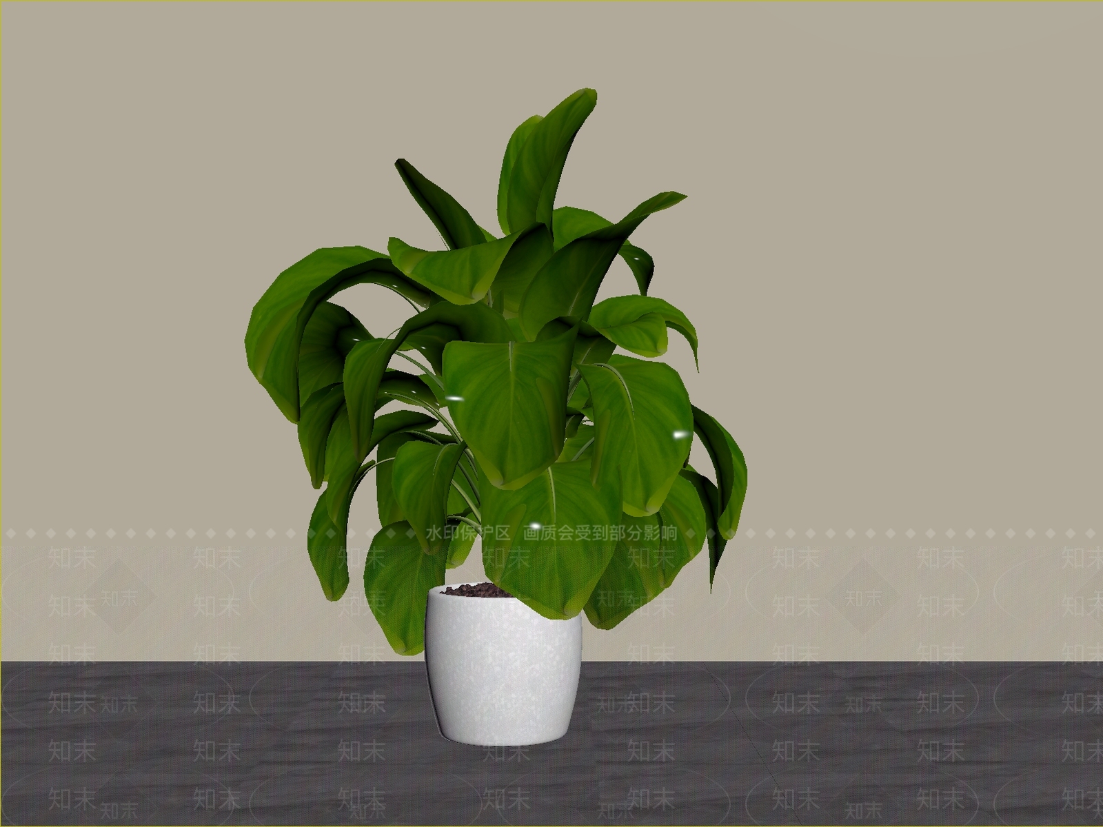 现代简约盆栽SU模型下载【ID:1234127748】