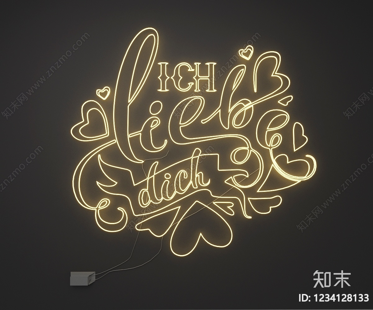 霓虹灯SU模型下载【ID:1234128133】