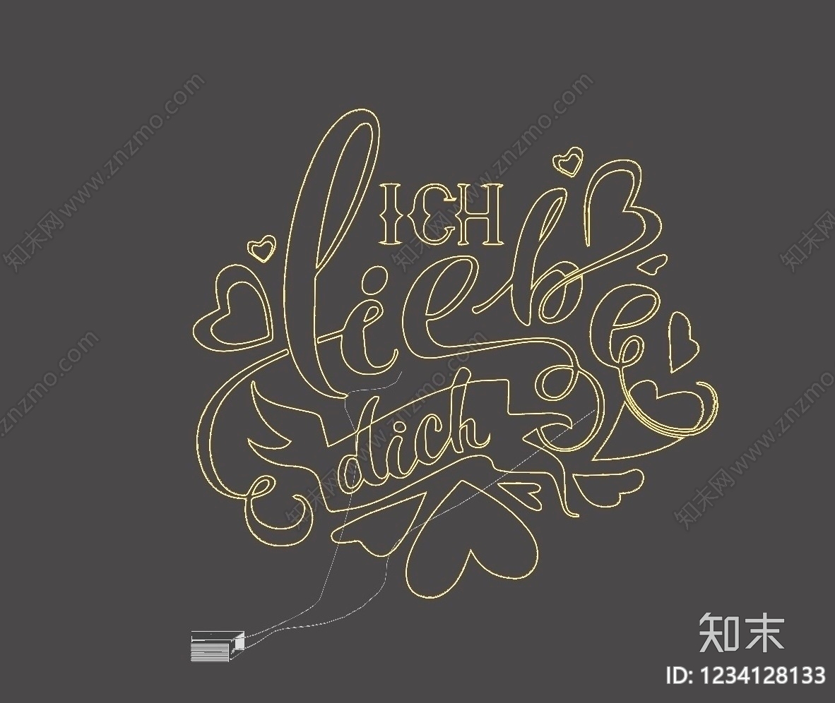 霓虹灯SU模型下载【ID:1234128133】