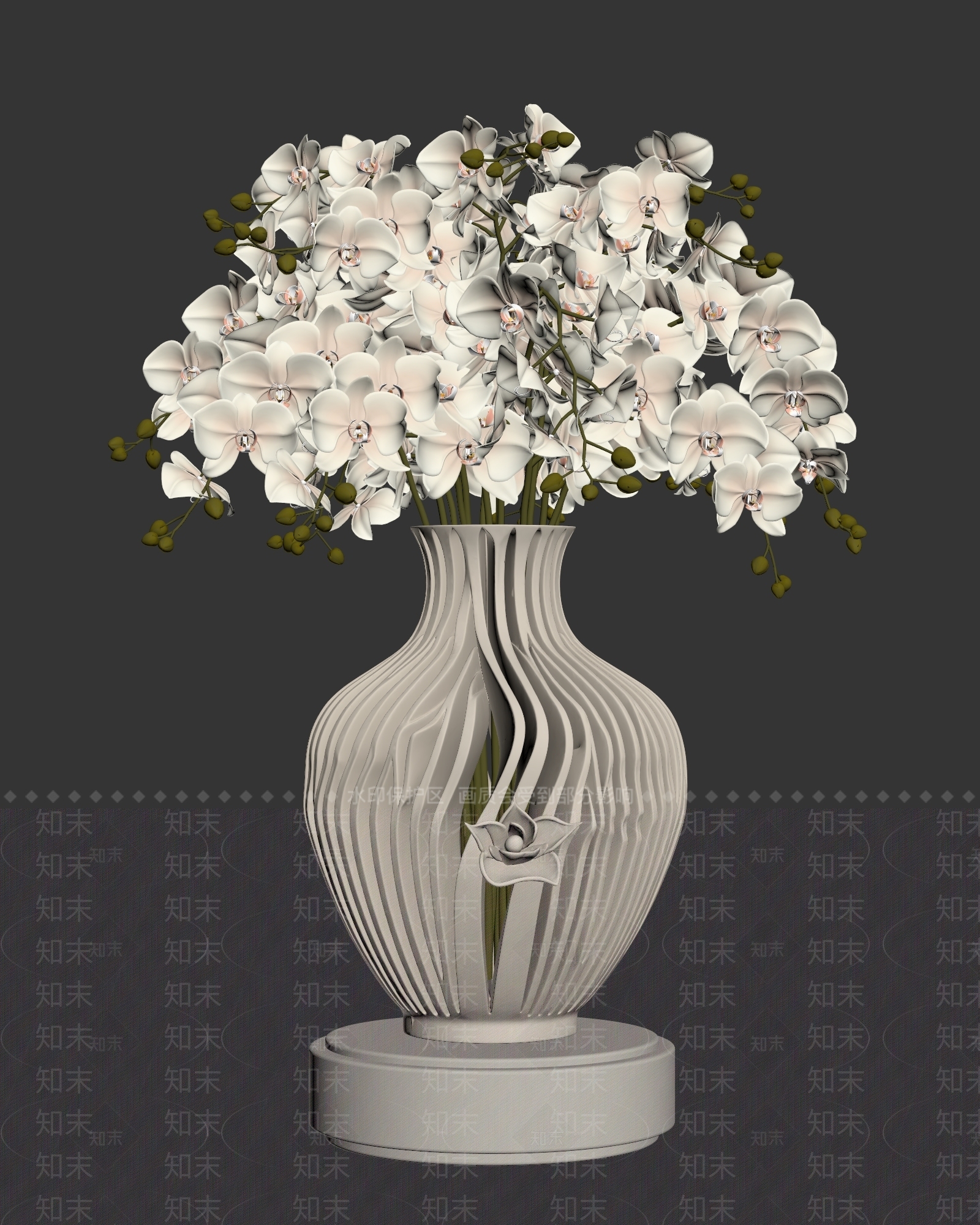 奶油风花艺3D模型下载【ID:1234128661】